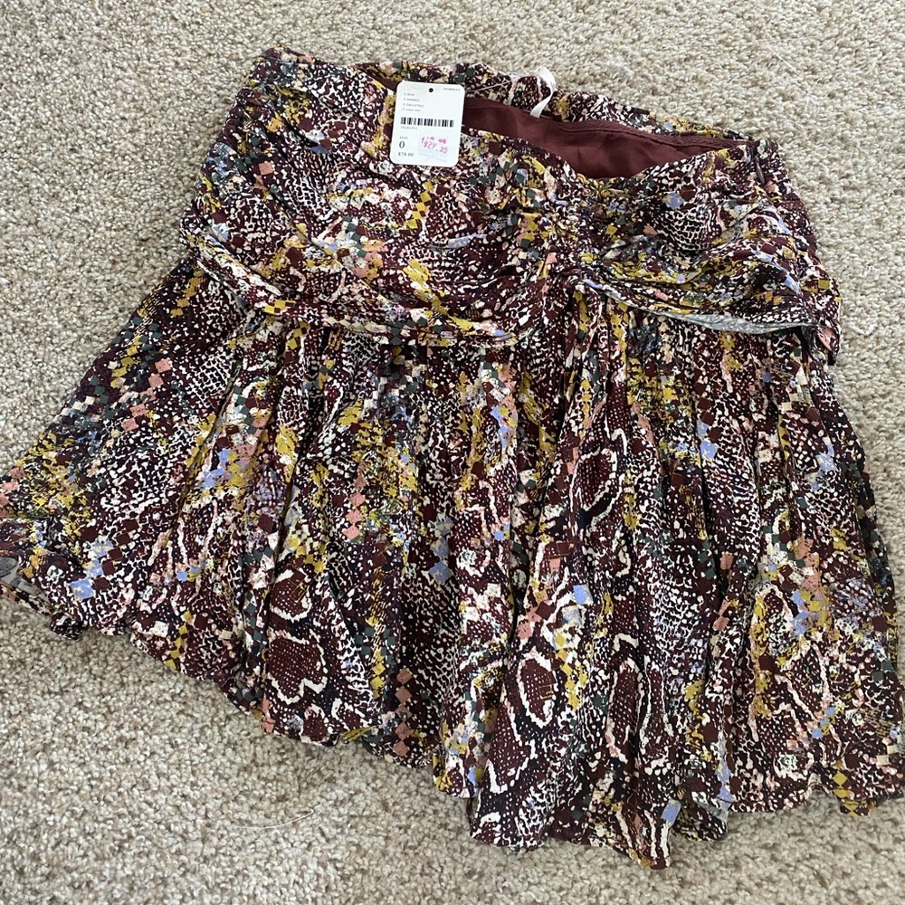 NWT Free People snake skin ruffle skirt